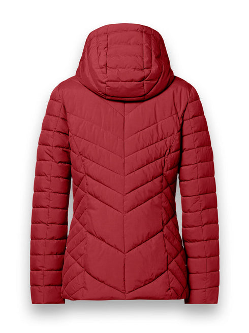 District Kaprun Faux Down Jacket with Detachable Hood – Black Contrast Zippers